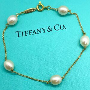 Tiffany & Co. 18K Yellow Gold Peretti Pearls by the Yard Bracelet – 7”